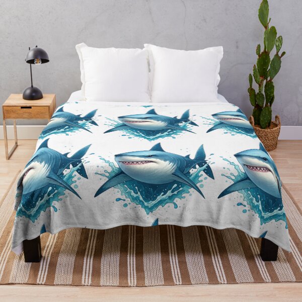 Item preview, Fierce Shark Splashing Out of Water designed and sold by ArtfulWeave.
