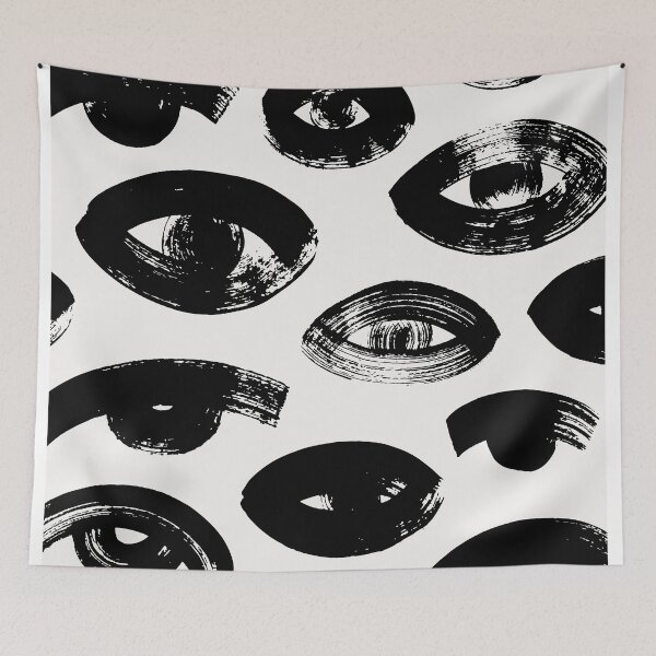 Item preview, Abstract Black Brushstroke Eyes designed and sold by MurellosArt.