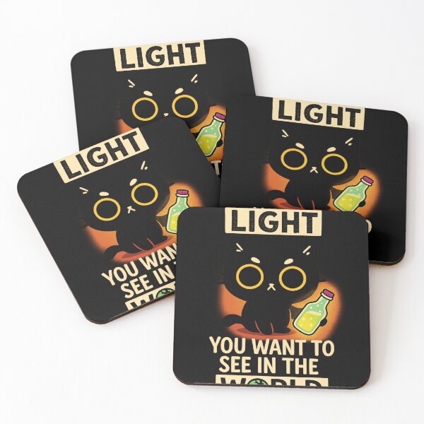 Item preview, Be the Light You Want to See – Cute Black Cat Inspirational Art designed and sold by haitrieuic96.