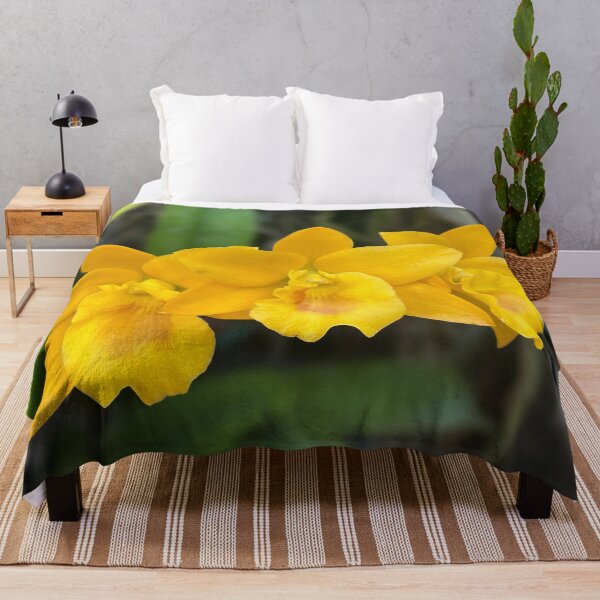 Item preview, Vibrant Yellow Orchid Trio,Tropical Gold Orchid Photography,cattleya, oncidium, dendrobium designed and sold by PorRayong.