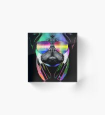 Music Love Pug Acrylic Block