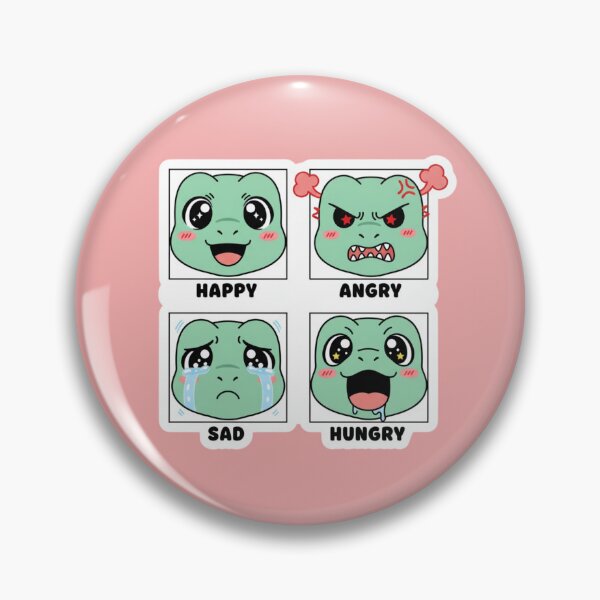 Item preview, Cute Dinosaur Mood Chart Happy Angry Sad Hungry Four Emotions Kawaii Dino designed and sold by bvdesignart.