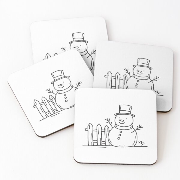 Item preview, A snowman placed near a wooden fence designed and sold by rasagamastore.