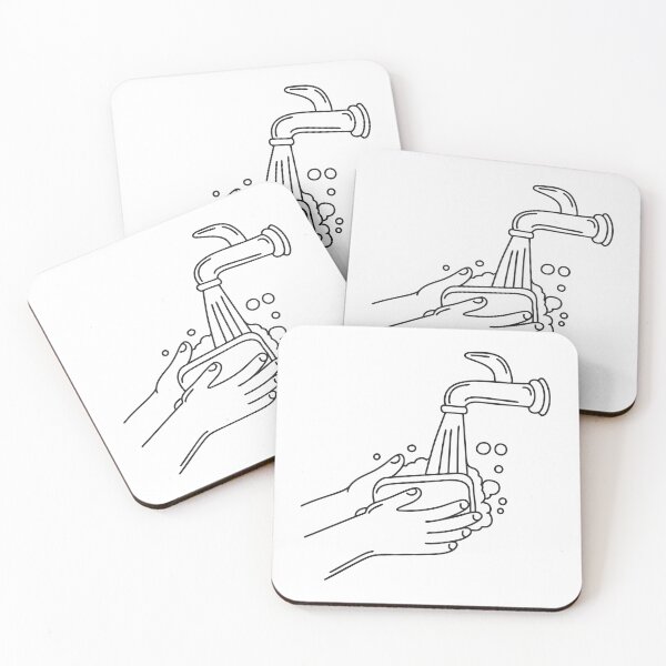 Item preview, Hands washing with soap under running water and foam designed and sold by rasagamastore.