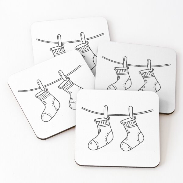 Item preview, A pair of socks hanging on a clothesline designed and sold by rasagamastore.