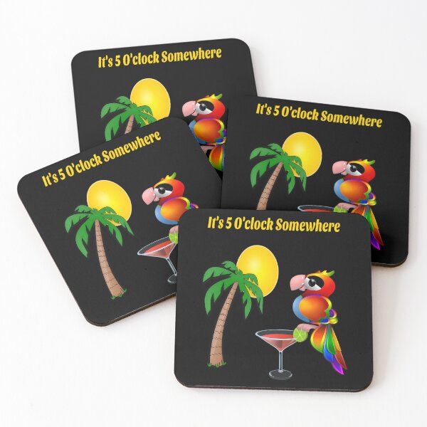 Item preview, It's 5 o'clock somewhere drinking parrot 		 designed and sold by exmtbulkuwi22.