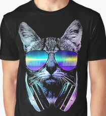 Music Lover Cat Graphic T-Shirt