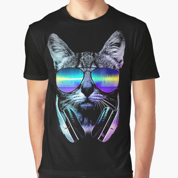 Music Lover Cat Graphic T-Shirt