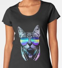 Music Lover Cat Premium Scoop T-Shirt