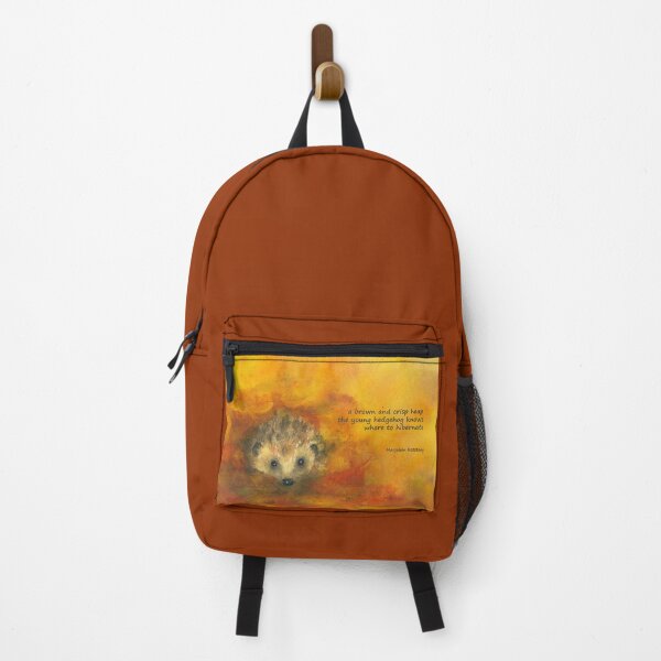 Item preview, Hedgehog in Autumn Leaves Haiku English designed and sold by KarenKaspar.