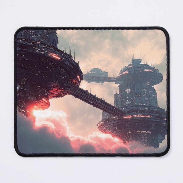 Item preview, Futuristic platforms in the clouds at twilight designed and sold by Jirka Svetlik, Studio Illuvision.
