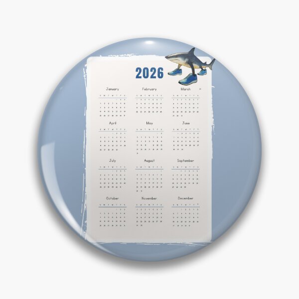Item preview, Tralalero Tralala 2026 – Trendy Calendar with the watercolor brainrot shark designed and sold by EmeraldeaArt.