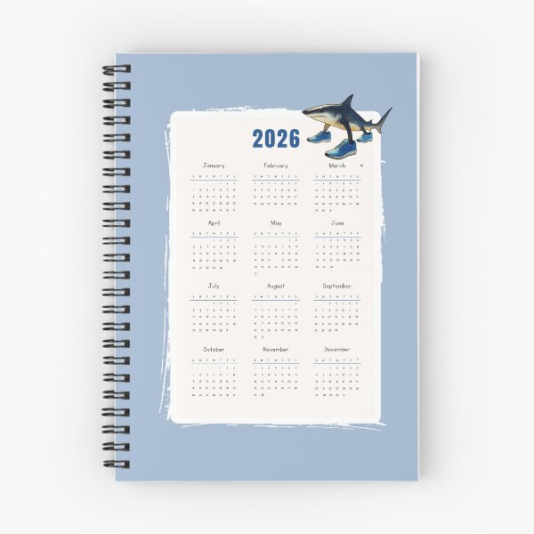 Item preview, Tralalero Tralala 2026 – Trendy Calendar with the watercolor brainrot shark designed and sold by EmeraldeaArt.