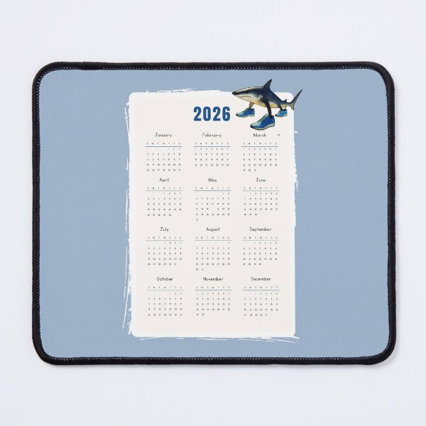 Item preview, Tralalero Tralala 2026 – Trendy Calendar with the watercolor brainrot shark designed and sold by EmeraldeaArt.