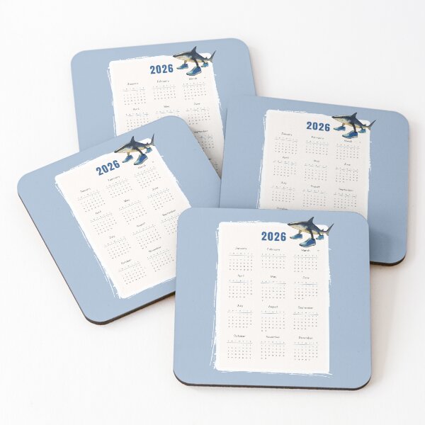 Item preview, Tralalero Tralala 2026 – Trendy Calendar with the watercolor brainrot shark designed and sold by EmeraldeaArt.