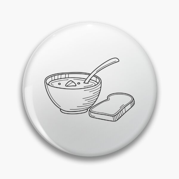 Item preview, A bowl of soup with spoon beside a slice of bread designed and sold by rasagamastore.