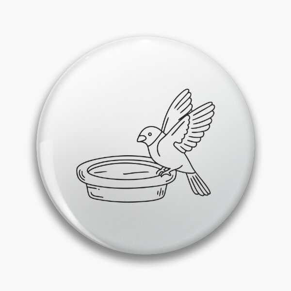 Item preview, A sparrow flapping its wings beside a birdbath designed and sold by rasagamastore.