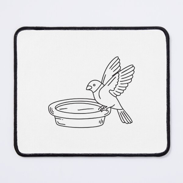 Item preview, A sparrow flapping its wings beside a birdbath designed and sold by rasagamastore.