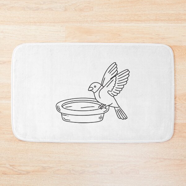 Item preview, A sparrow flapping its wings beside a birdbath designed and sold by rasagamastore.