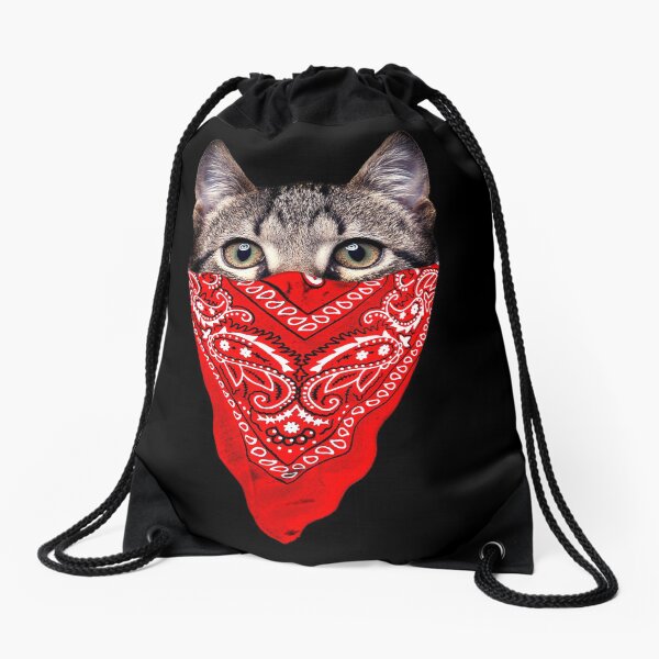 Gangster Cat Drawstring Bag