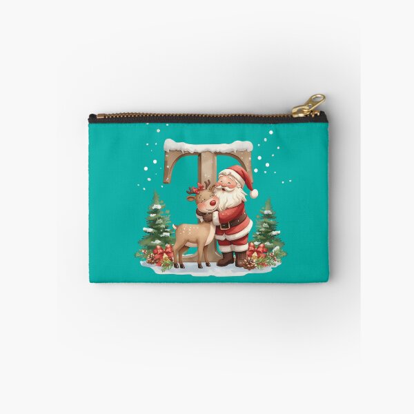Item preview, Santa & Reindeer Monogram Letter T – Festive Personalized Christmas Holiday Alphabet Gift designed and sold by AmenAlways.