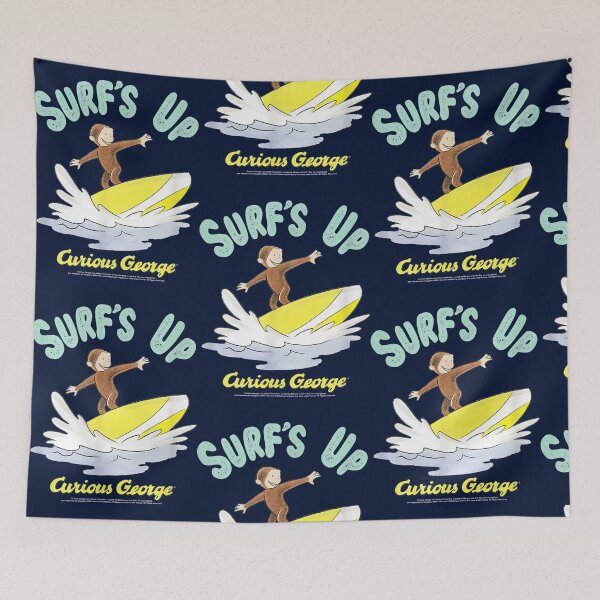 Item preview, Curious George Surfs Up Surfing Portrait.   designed and sold by CadellBernard.