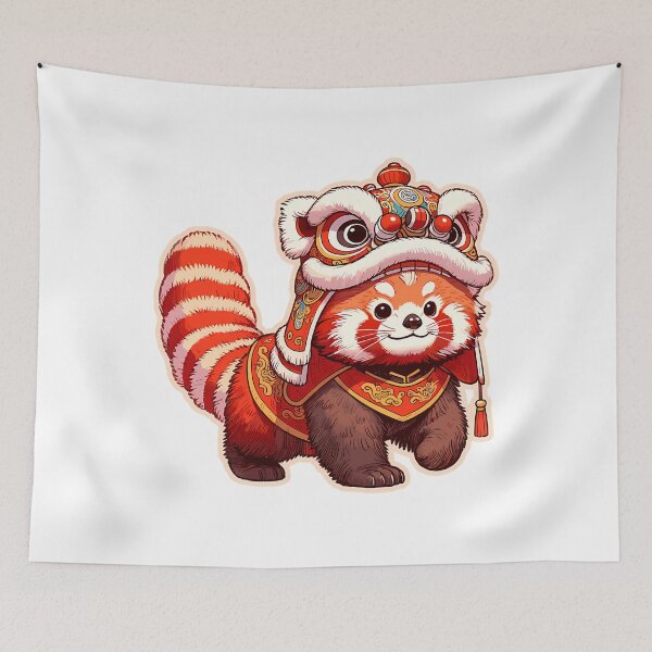 Item preview, Lion Dance Red Panda Lion Dancer Cny 2025 designed and sold by BrantNienow.