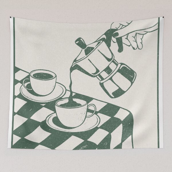 Item preview, Retro Coffee Pot Pouring designed and sold by MurellosArt.