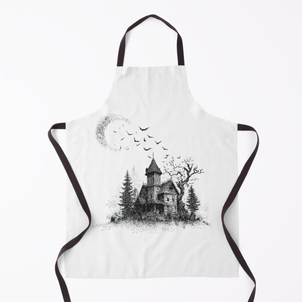 Item preview, Haunted House Under the Moon – Gothic Halloween Spooky Castle with Bats Line Art designed and sold by Lemon-Monday.