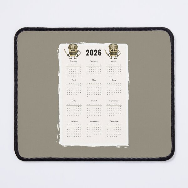 Item preview, Cappuccino Assassino 2026 – Watercolor Brainrot Yearly Calendar designed and sold by EmeraldeaArt.