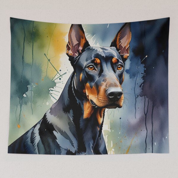 Item preview, Doberman Portrait with Warm Background designed and sold by Wags & Tails.