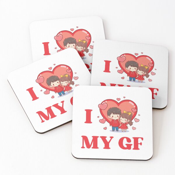 Item preview, Red Heart Kawaii Couple I Love My GF designed and sold by FemmePod.