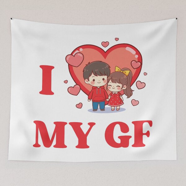 Item preview, Red Heart Kawaii Couple I Love My GF designed and sold by FemmePod.
