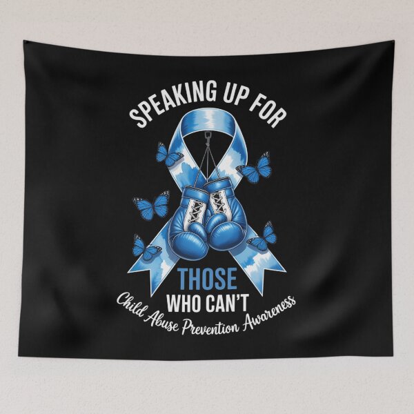 Item preview, Child Abuse Prevention Awareness Boxing Gloves Blue Ribbon designed and sold by Moon-Ape.