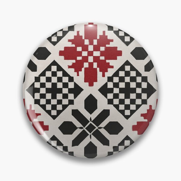 Item preview, Geometric Keffiyeh Inspired Pattern | Black and White Arabic Embroidery Ornament designed and sold by elgreko.