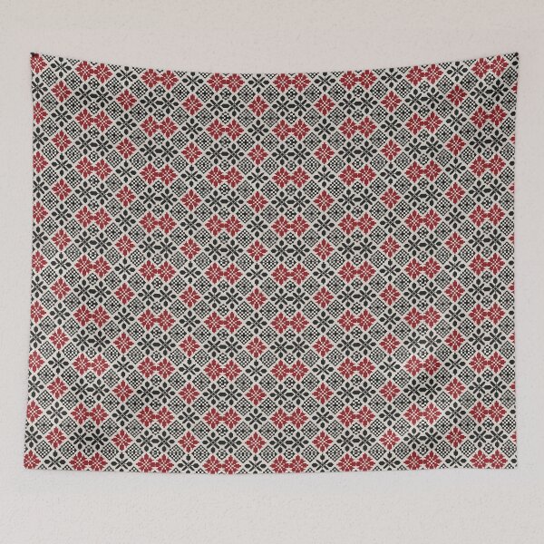 Item preview, Geometric Keffiyeh Inspired Pattern | Black and White Arabic Embroidery Ornament designed and sold by elgreko.