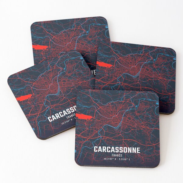 Item preview, Carcassonne Red & Blue Minimalist Map designed and sold by HomeLivingCo.