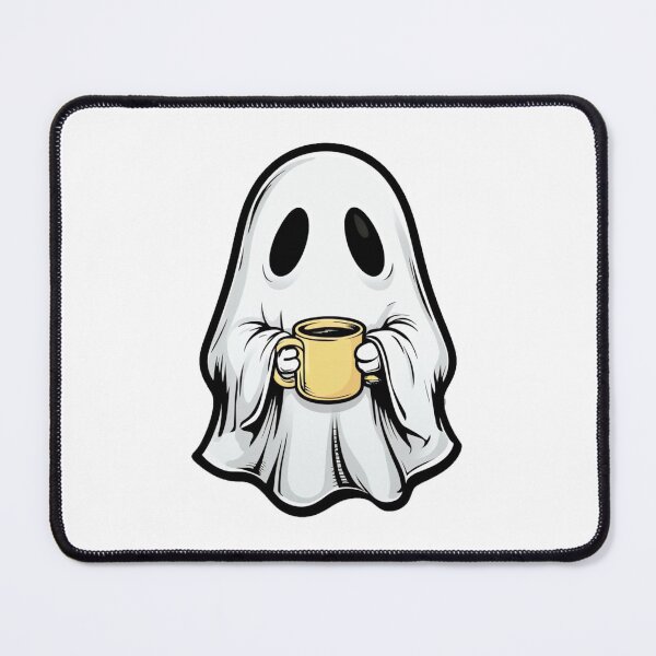 Item preview, Cute Cartoon Ghost with Coffee Mug Illustration designed and sold by RuweisVibes.