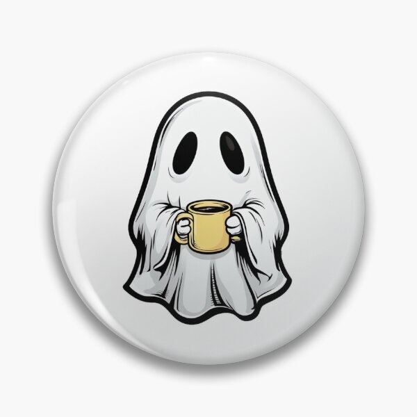 Item preview, Cute Cartoon Ghost with Coffee Mug Illustration designed and sold by RuweisVibes.