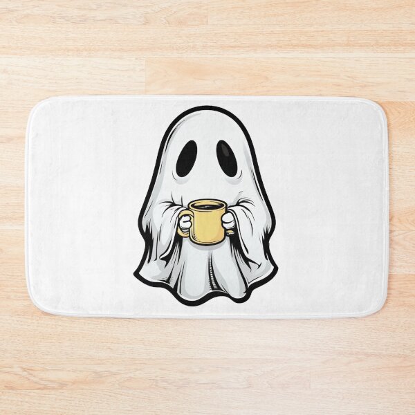 Item preview, Cute Cartoon Ghost with Coffee Mug Illustration designed and sold by RuweisVibes.
