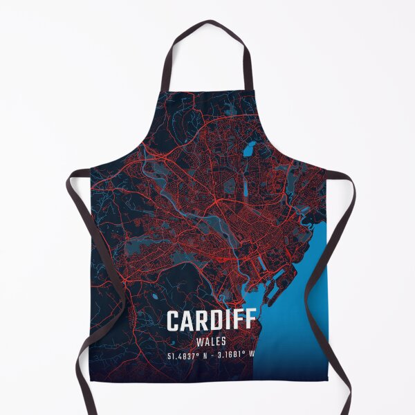 Item preview, Cardiff Red & Blue Minimalist Map designed and sold by HomeLivingCo.