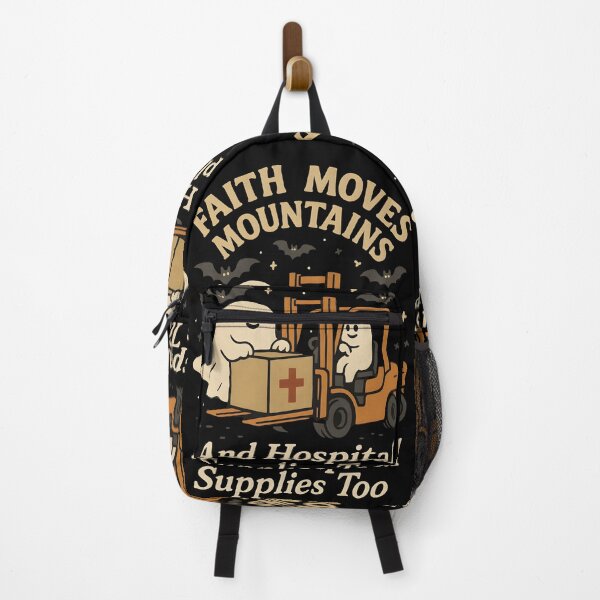 Item preview, Faith Moves Mountains – Ghost Forklift Operator Hospital Logistics Christian Design designed and sold by ClinicalHubs.