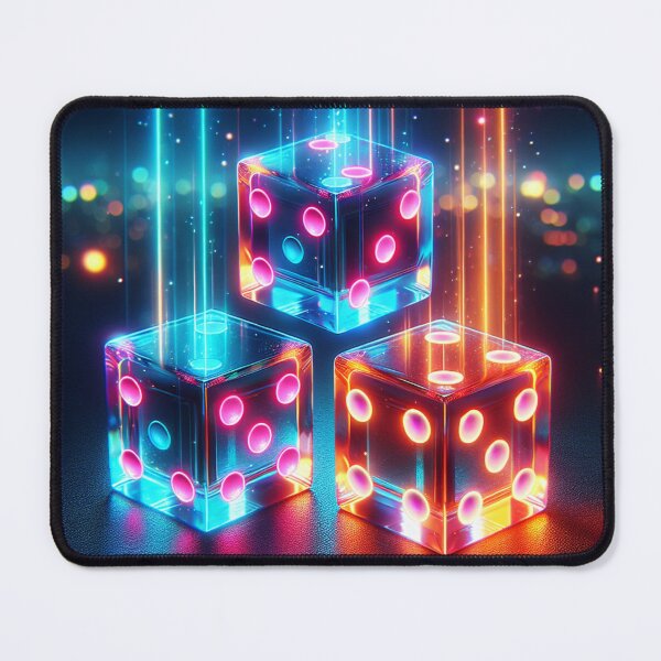 Item preview, Neon Cyberpunk Dice Rolling High Stakes Gamble designed and sold by UXVisionCraft28.