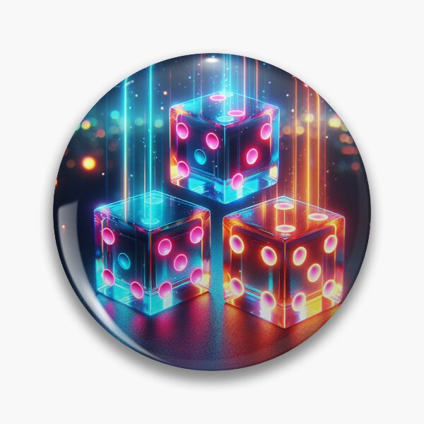 Item preview, Neon Cyberpunk Dice Rolling High Stakes Gamble designed and sold by UXVisionCraft28.