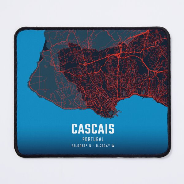Item preview, Cascais Red & Blue Minimalist Map designed and sold by HomeLivingCo.