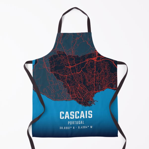 Item preview, Cascais Red & Blue Minimalist Map designed and sold by HomeLivingCo.