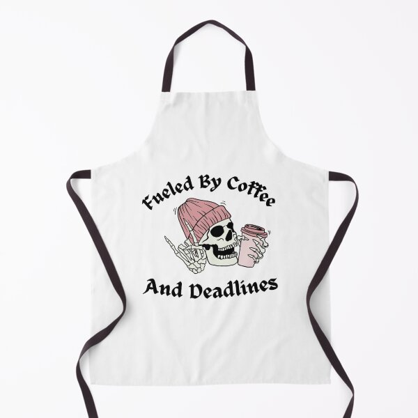 Item preview, Fueled by Coffee & Deadlines – Skeleton in Pink Beanie Design designed and sold by TheJCGallery.