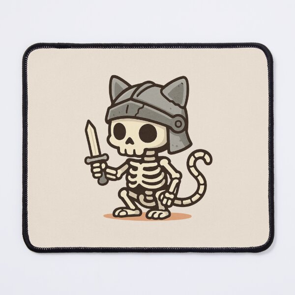 Item preview, Cute Skeleton Cat Knight Illustration designed and sold by Castiora.