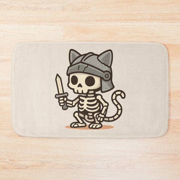 Item preview, Cute Skeleton Cat Knight Illustration designed and sold by Castiora.