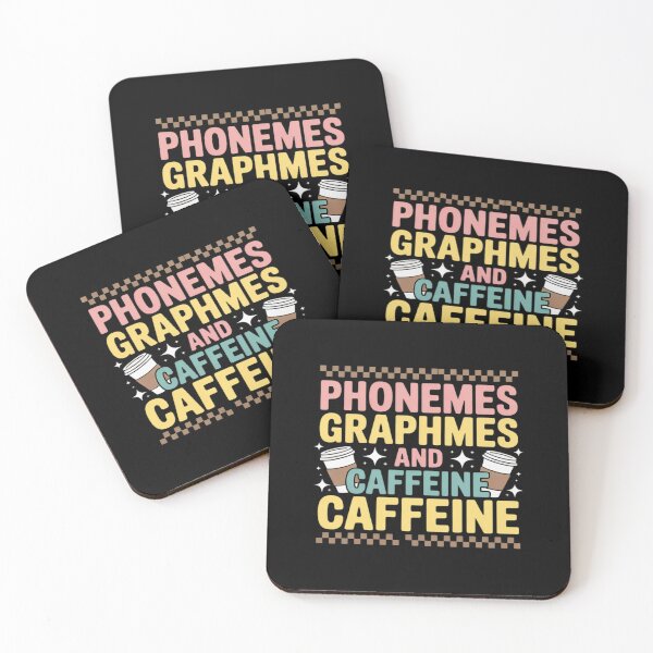 Item preview, Phonemes Graphemes and Caffeine Reading Teacher Groovy Lover designed and sold by BlackStars3Neon.